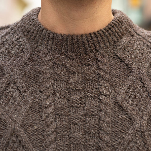 Black Sheep 100% wool Aran Crew Neck Sweater – Black Sheep Knitwear
